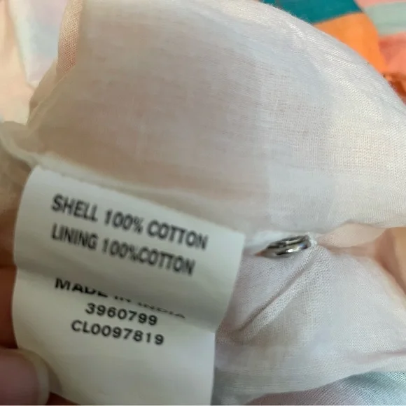 eshakti Plus Size 2X Leaf Embroidery Stripe Print Cotton Voile A-Line Dress - Picture 8 of 8